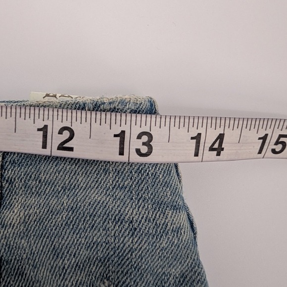Retrofete Willa Skirt Womens S Light Wash Blue Denim Button Mini Skirt Festival - Picture 9 of 11